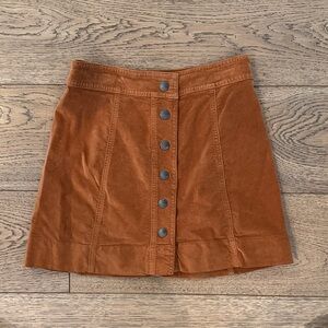 Madewell Button-Front Brown Mini Skirt